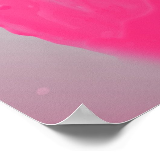 Rosa Blume Abstrakt Paint Spritzer Poster (Ecke)