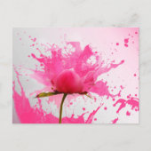 Rosa Blume Abstrakt Paint Spritzer Postkarte (Vorderseite)