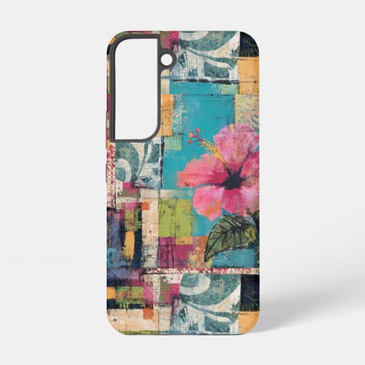 Rosa Blume Abstrakt Samsung Galaxy Hülle (Rückseite)