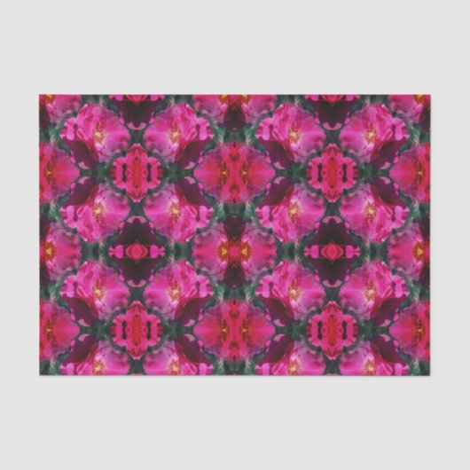 Rosa Blume Abstraktes Muster Decoupage Seidenpapier (Vorderseite)