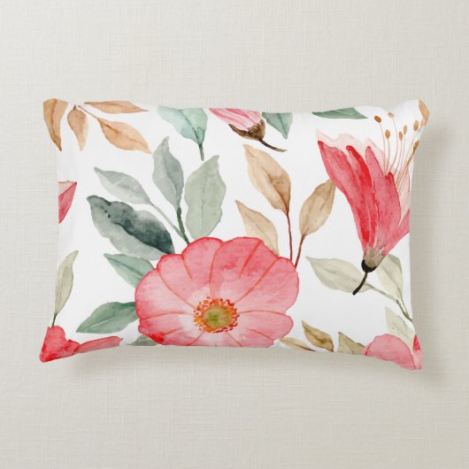Rosa Blume Akzent Kissen (Rückseite)