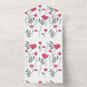 Rosa Blume All In One Einladung (Innen Boden)