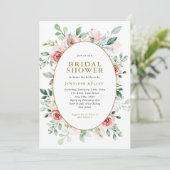 Rosa Blume - All-over-Design-Brautparty Einladung (Stehend Vorderseite)