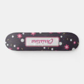 Rosa Blume Altes Schulskateboard Skateboard (Horizontal)