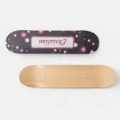 Rosa Blume Altes Schulskateboard Skateboard (Horizontal)