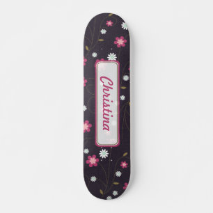 Rosa Blume Altes Schulskateboard Skateboard