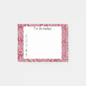 Rosa Blume am roten Post Hinweis Post-it Klebezettel (Vorderseite)