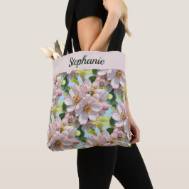 Rosa Blume Apple Blossom Bläschen Personalisiert Tasche