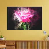 Rosa Blume Aquarell - bb Leinwanddruck (Insitu (Wohnzimmer))