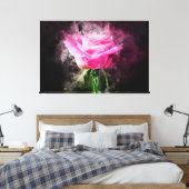 Rosa Blume Aquarell - bb Leinwanddruck (Insitu (Schlafzimmer))