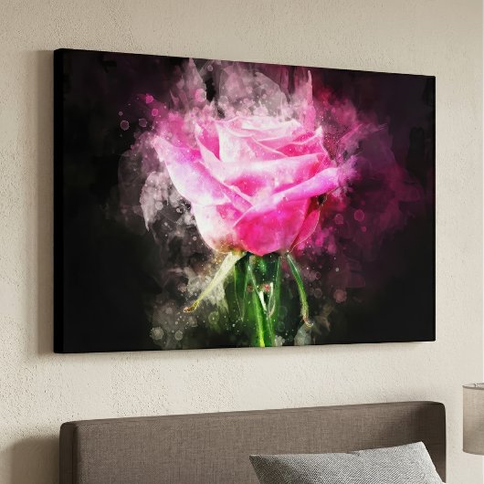 Rosa Blume Aquarell - bb Leinwanddruck