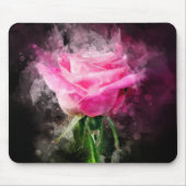 Rosa Blume Aquarell - bb Mousepad (Vorne)
