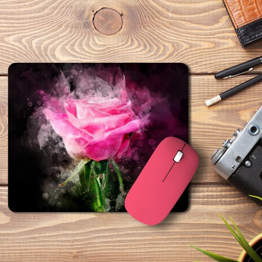 Rosa Blume Aquarell - bb Mousepad