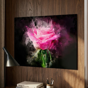 Rosa Blume Aquarell - bb Poster