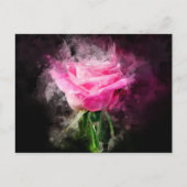 Rosa Blume Aquarell - bb Postkarte (Vorderseite)