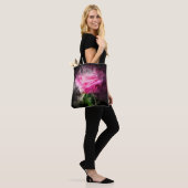 Rosa Blume Aquarell - bb Tasche (Am Model)