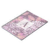 Rosa Blume, Aquarell, Monogramm, personalisieren Notizblock (Linke Seite)