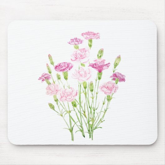 Rosa Blume Aquarell Mousepad (Vorne)