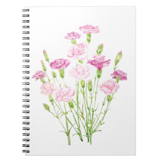 Rosa Blume Aquarell Notizblock (Vorderseite)
