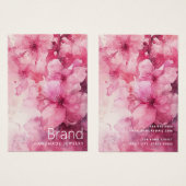 Rosa Blume Aquarell Ohrkarte (Vorne & Hinten)