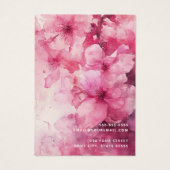 Rosa Blume Aquarell Ohrkarte (Rückseite)