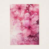 Rosa Blume Aquarell Ohrkarte (Vorderseite)