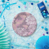 Rosa Blume, Aquarell, Retro Pappteller (Party)
