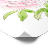 Rosa Blume, Aquarell und Tinte Poster (Ecke)