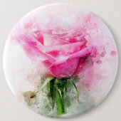 Rosa Blume Aquarell - wb Button (Vorderseite)