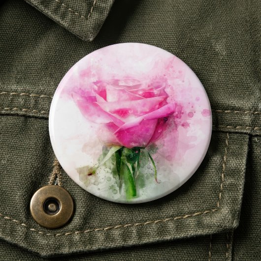 Rosa Blume Aquarell - wb Button