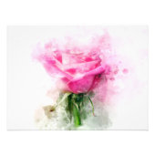 Rosa Blume Aquarell - wb Fotodruck (Vorne)