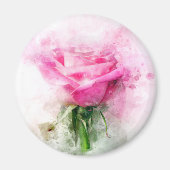 Rosa Blume Aquarell - wb Magnet (Vorne)