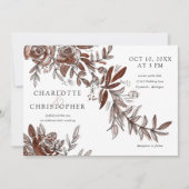 Rosa Blume, Aquarellfarbe Einladung (Vorderseite)