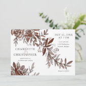 Rosa Blume, Aquarellfarbe Einladung (Stehend Vorderseite)