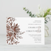 Rosa Blume, Aquarellfarbe Einladung (Stehend Vorderseite)