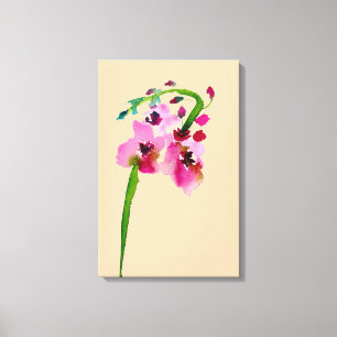 Rosa Blume Aquarellfarbe Leinwanddruck