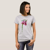 Rosa Blume Aquarellfarbe T-Shirt (Vorne ganz)