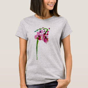 Rosa Blume Aquarellfarbe T-Shirt