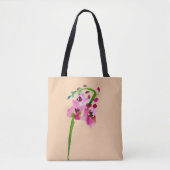 Rosa Blume Aquarellfarbe Tasche (Vorderseite)