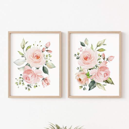 Rosa Blume, Aquarellfarben-Blume, Kinderzimmer für Bilderwand Sets