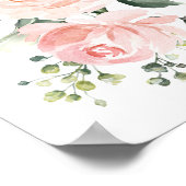 Rosa Blume, Aquarellfarben-Blume, Kinderzimmer für Poster (Ecke)