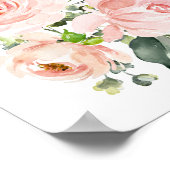 Rosa Blume, Aquarellfarben-Blume, Kinderzimmer für Poster (Ecke)