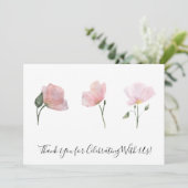 Rosa Blume Aquarellfarben Kunst Kunst Danke Karte (Stehend Vorderseite)