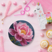 Rosa Blume Aquarellmalerei Pappteller (Party)