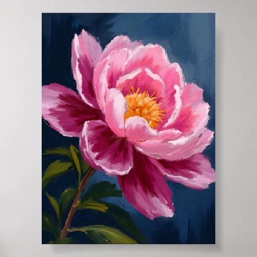 Rosa Blume Aquarellmalerei Poster (Vorne)