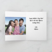 Rosa Blume Aquarellmütter Tag gefaltete Karte (Innenseite)