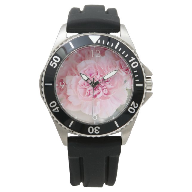 Rosa Blume Armbanduhr (Vorderseite)
