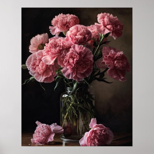 Rosa Blume Art Print Poster (Vorne)