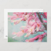 Rosa Blume auf Aqua-Hintergrund Postkarte (Vorne/Hinten)