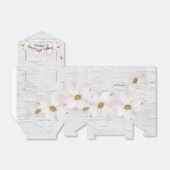 Rosa Blume auf Birkenstruktur Geschenkschachtel (Ungefaltet)